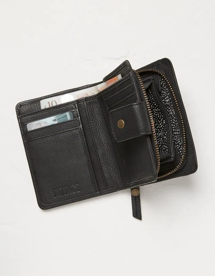 Etta Leather Zip Purse Black Women FatFace Bags and Purses