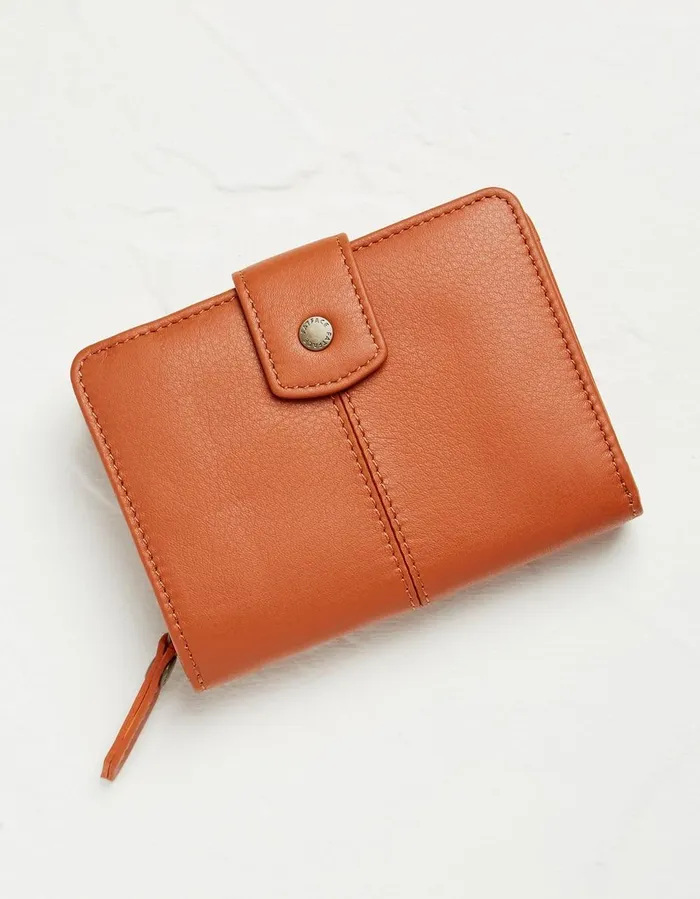 Etta Leather Zip Purse Orange Women FatFace Bags and Purses