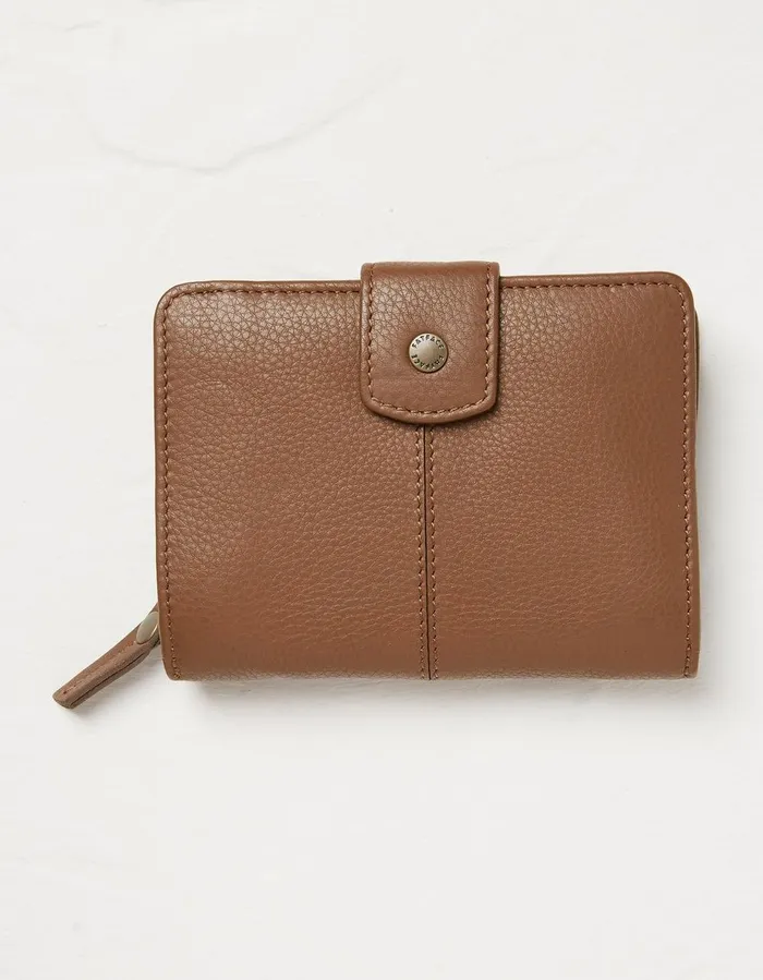 Etta Leather Zip Purse Tan Women FatFace Bags and Purses
