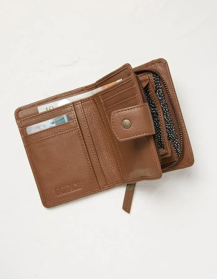 Etta Leather Zip Purse Tan Women FatFace Bags and Purses