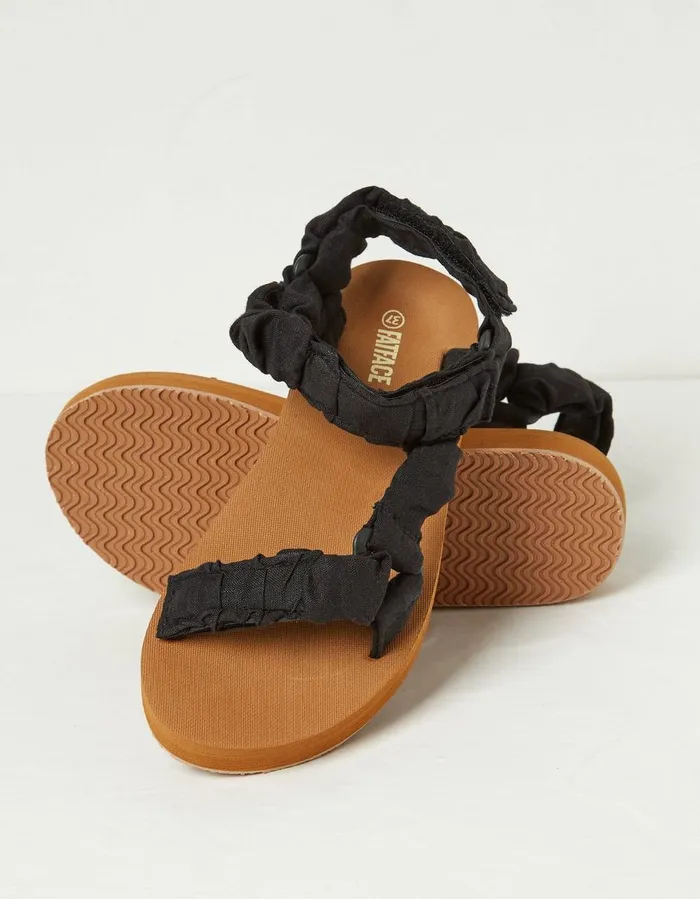 Ettie Comfort Walking Sandal Black Women FatFace Sandals