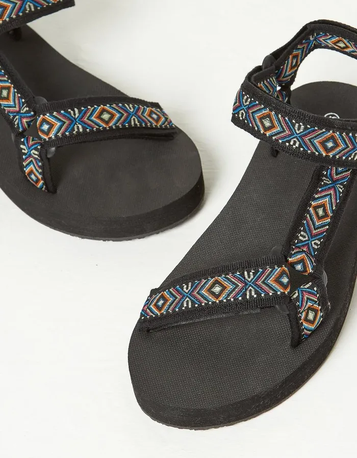 Ettie Comfort Walking Sandal Washed Black Women FatFace Sandals