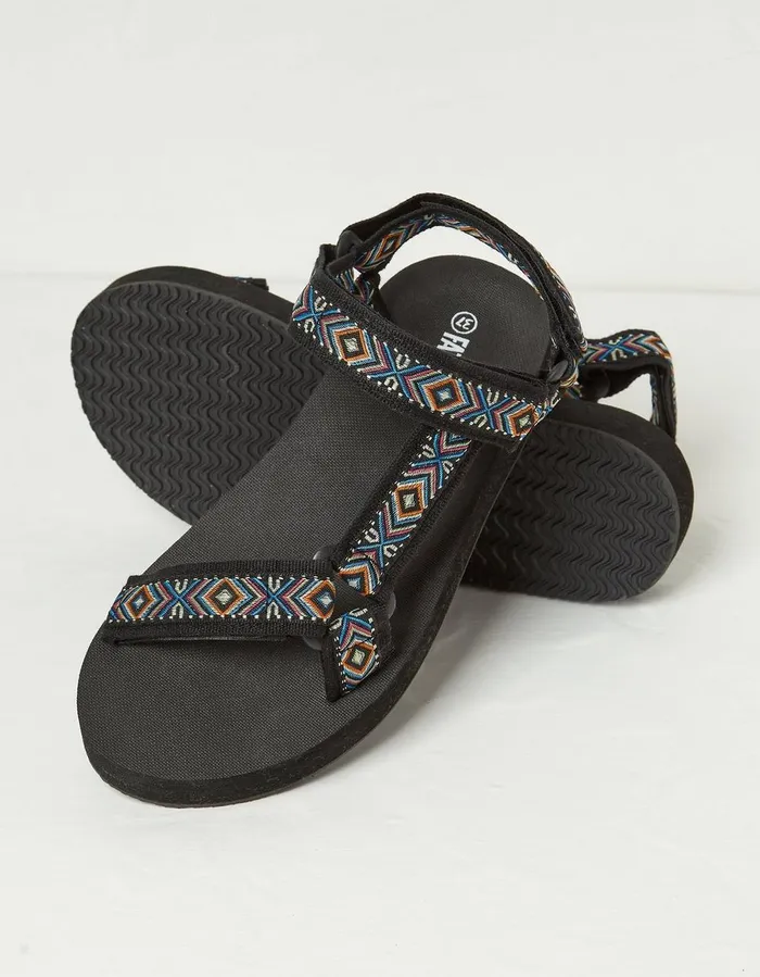 Ettie Comfort Walking Sandal Washed Black Women FatFace Sandals