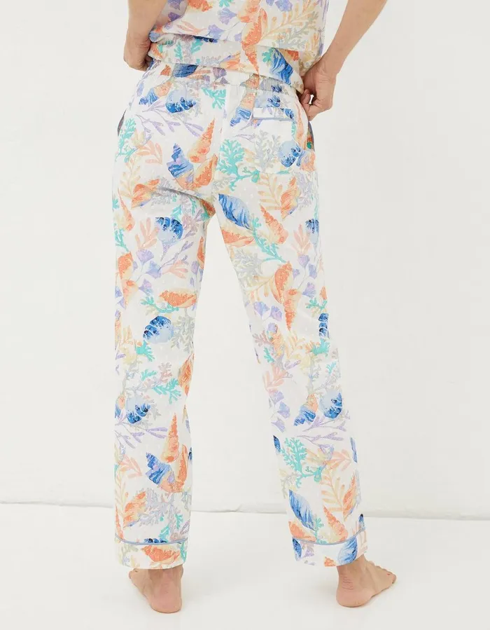 Eva Ocean Shell Pyjama Bottoms Ivory Women FatFace Nightwear and Loungewear