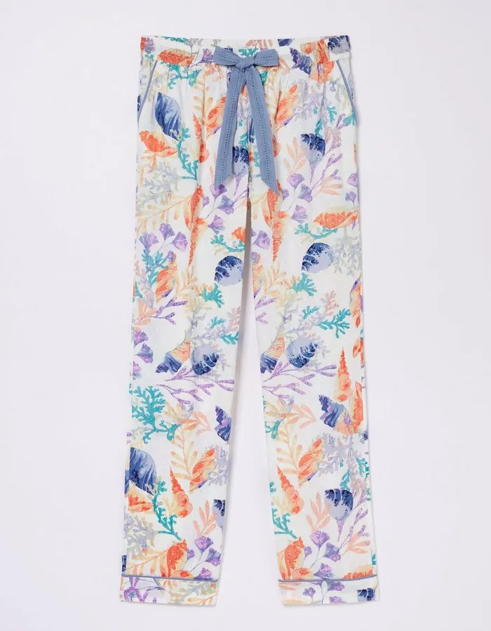 Eva Ocean Shell Pyjama Bottoms Ivory Women FatFace Nightwear and Loungewear