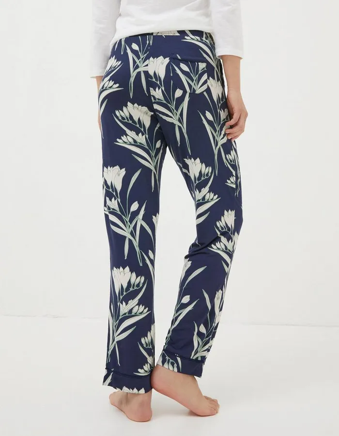Eva Spring Blooms Jersey Pyjama Bottoms Navy Women FatFace Nightwear and Loungewear