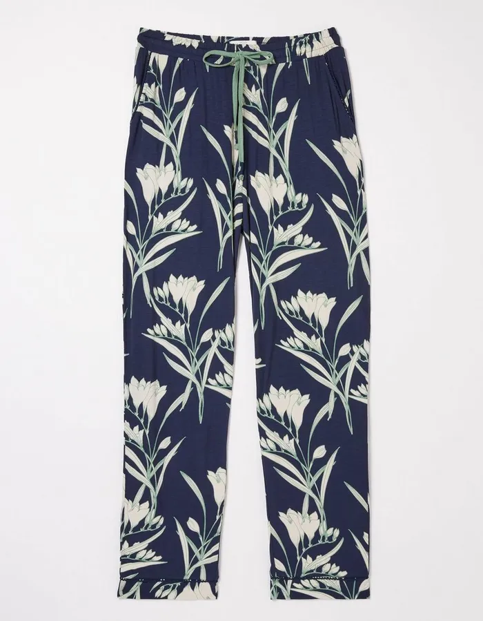 Eva Spring Blooms Jersey Pyjama Bottoms Navy Women FatFace Nightwear and Loungewear