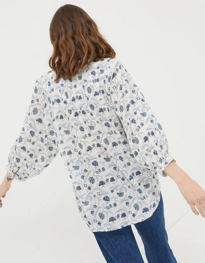 Evelyn Flora Ditsy Blouse Ivory Women FatFace Shirts and Blouses