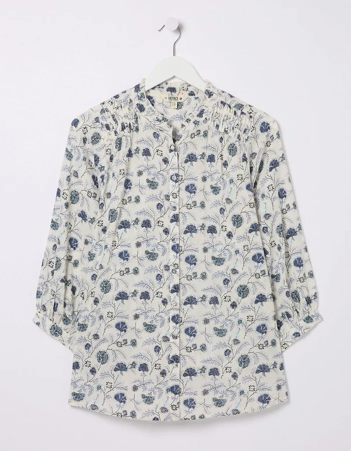 Evelyn Flora Ditsy Blouse Ivory Women FatFace Shirts and Blouses