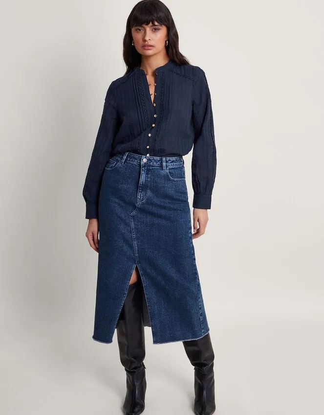 Evelyn Scallop Shirt Blue Women Monsoon Tops and Blouses