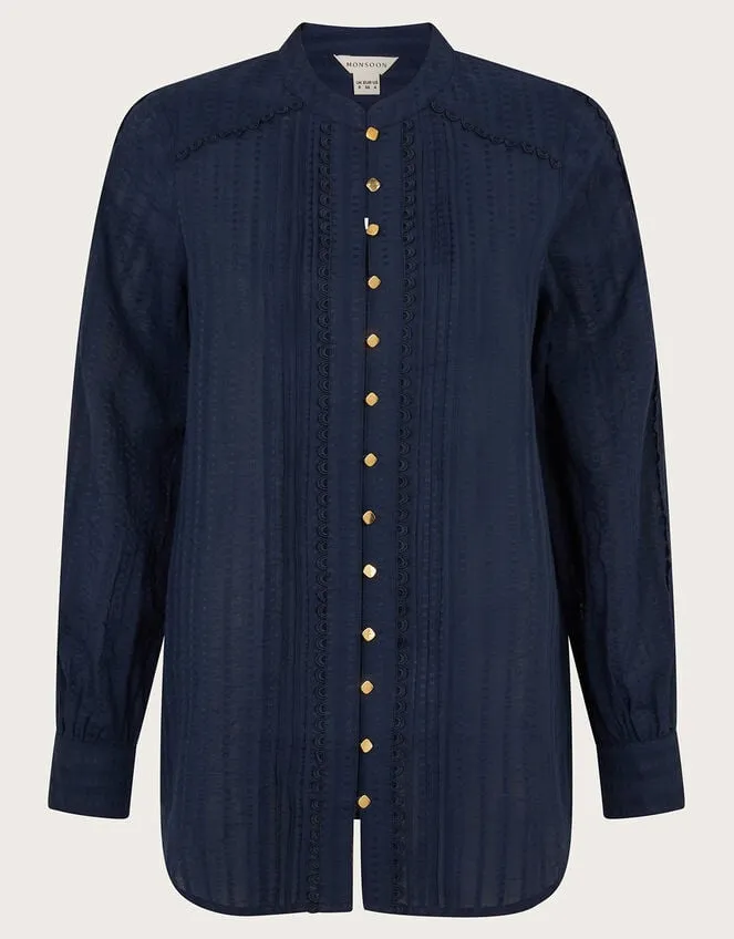 Evelyn Scallop Shirt Blue Women Monsoon Tops and Blouses