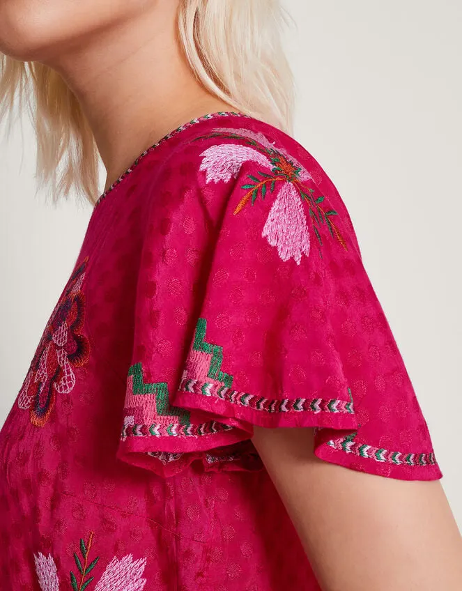 Everly Embroidered Blouse Pink Women Monsoon Tops and Blouses