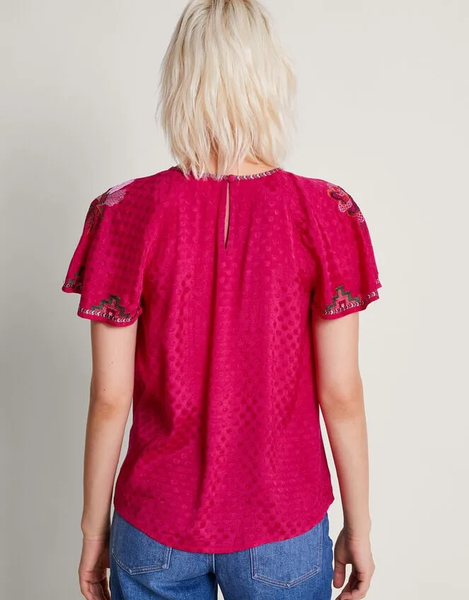 Everly Embroidered Blouse Pink Women Monsoon Tops and Blouses