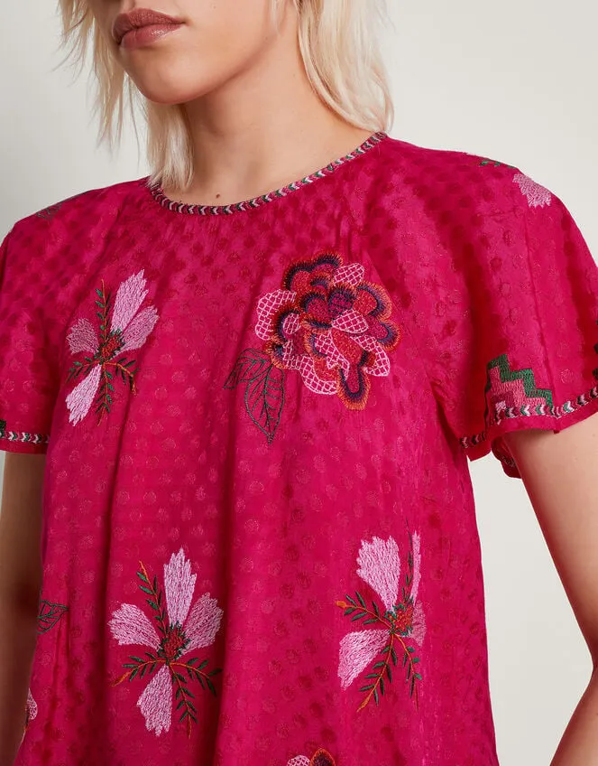 Everly Embroidered Blouse Pink Women Monsoon Tops and Blouses