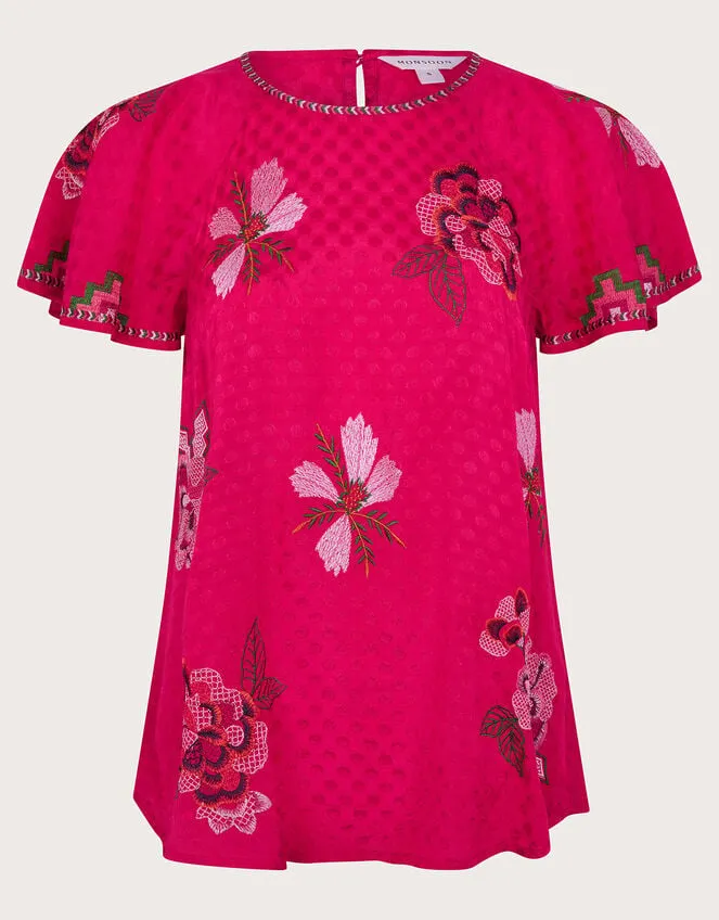 Everly Embroidered Blouse Pink Women Monsoon Tops and Blouses