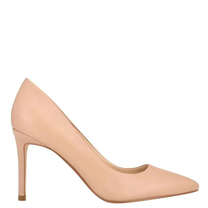 Ezra Pointy Toe Pumps Barely Nude Leather Women Nine West Heels
