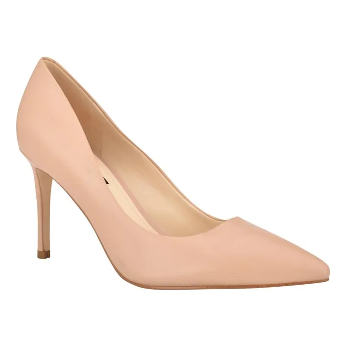 Ezra Pointy Toe Pumps Barely Nude Leather Women Nine West Heels