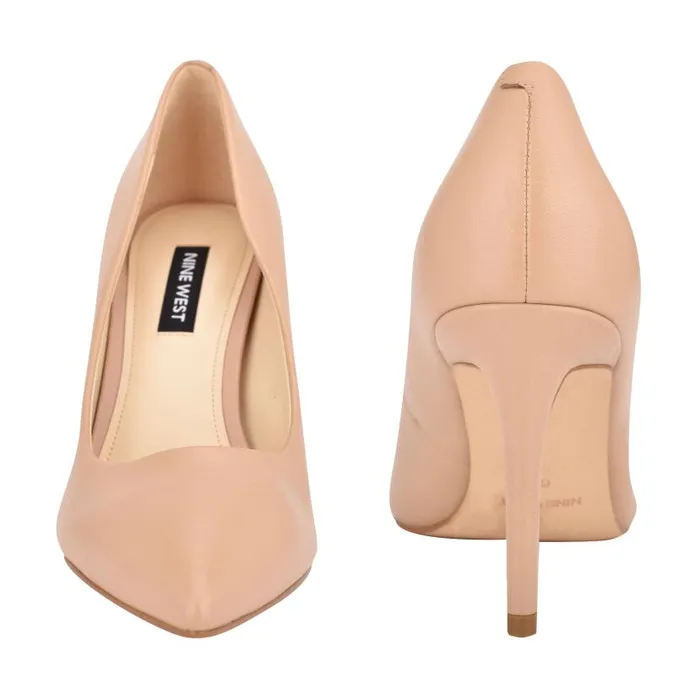 Ezra Pointy Toe Pumps Barely Nude Leather Women Nine West Heels