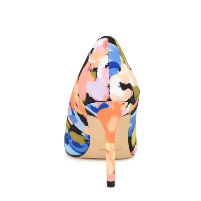 Ezra Pointy Toe Pumps Black Floral Women Nine West Heels