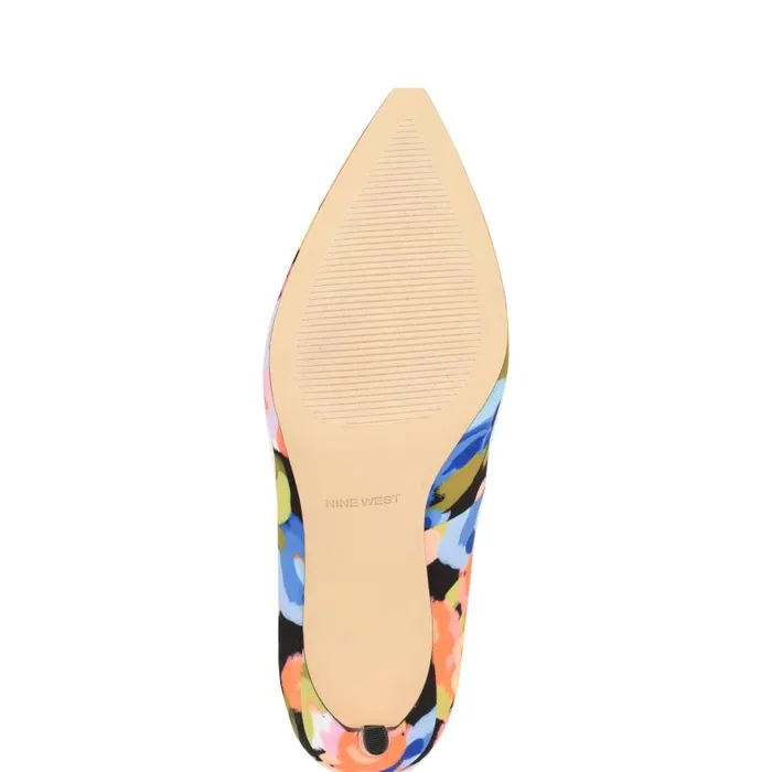 Ezra Pointy Toe Pumps Black Floral Women Nine West Heels