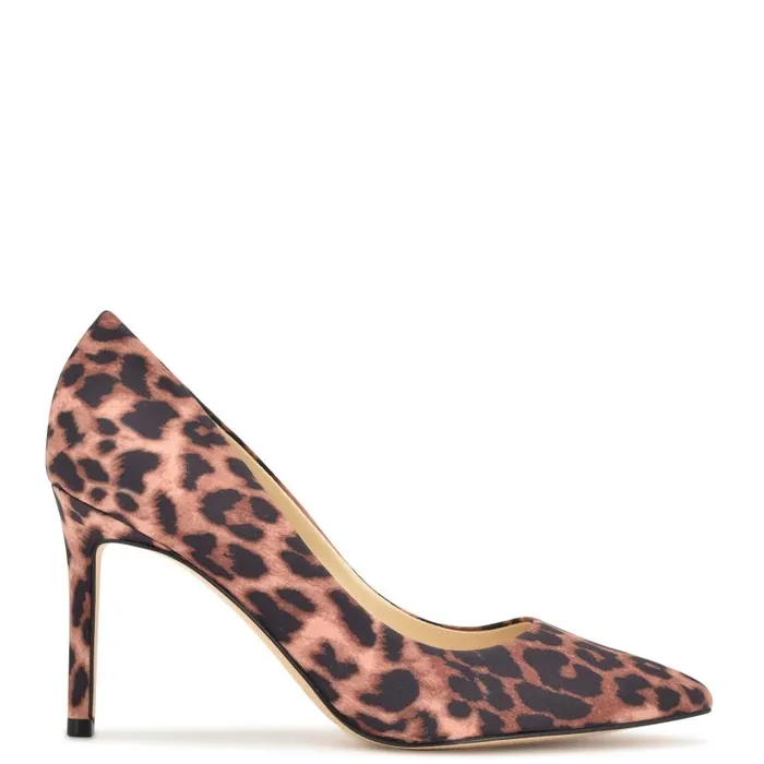 Ezra Pointy Toe Pumps Tan Leopard Women Nine West Heels