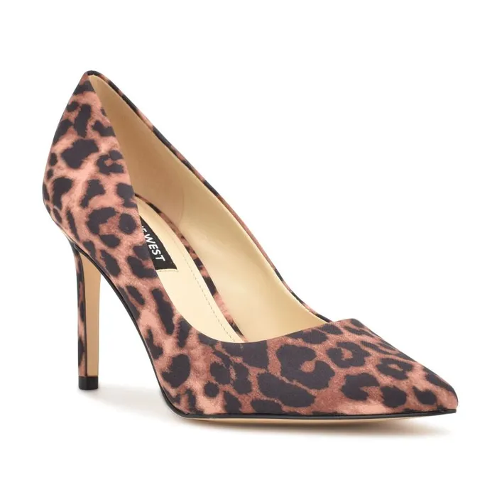 Ezra Pointy Toe Pumps Tan Leopard Women Nine West Heels