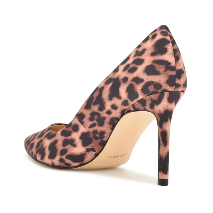 Ezra Pointy Toe Pumps Tan Leopard Women Nine West Heels