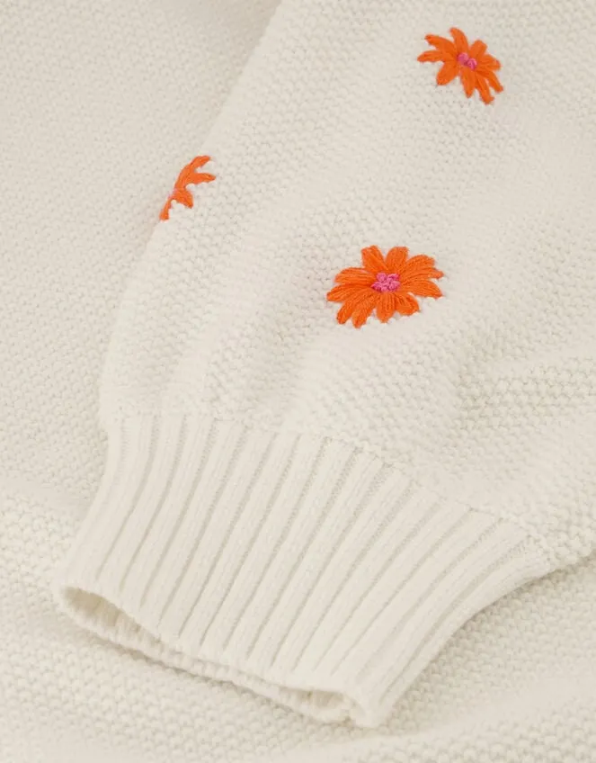Fabienne Chapot Embroidered Short Sleeve Jumper Cream Women Monsoon Jumpers