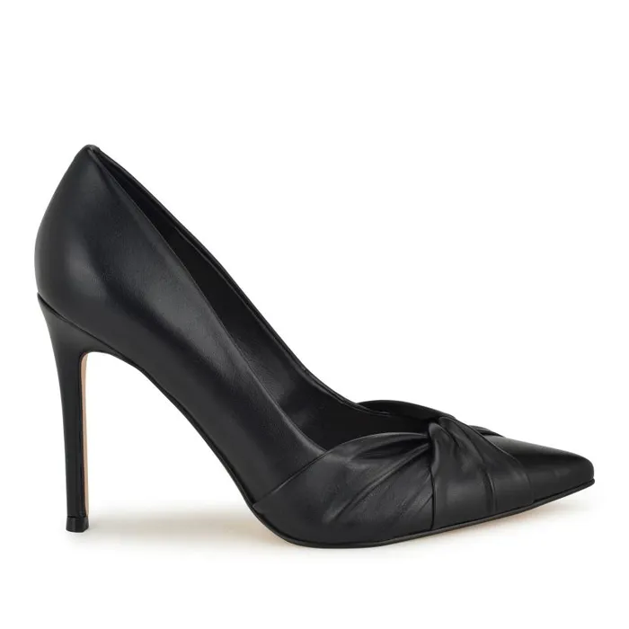 Faiza Knotted Pointy Toe Pumps Black Women Nine West Heels