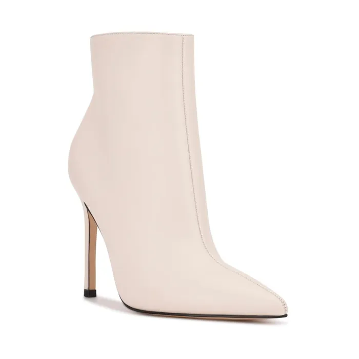 Farrah Dress Booties Chic Cream Leather Women Nine West Boots and Booties