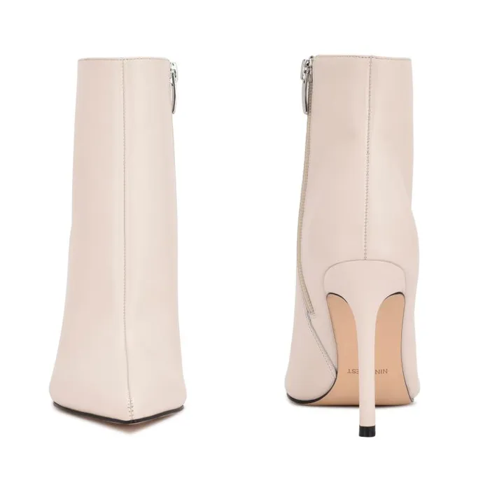 Farrah Dress Booties Chic Cream Leather Women Nine West Heels
