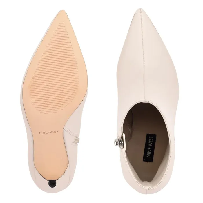 Farrah Dress Booties Chic Cream Leather Women Nine West Heels