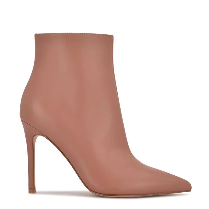 Farrah Dress Booties Dark Natural Leather Women Nine West Boots and Booties