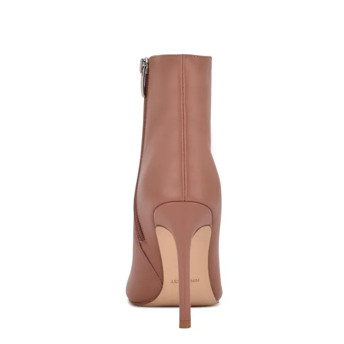 Farrah Dress Booties Dark Natural Leather Women Nine West Boots and Booties