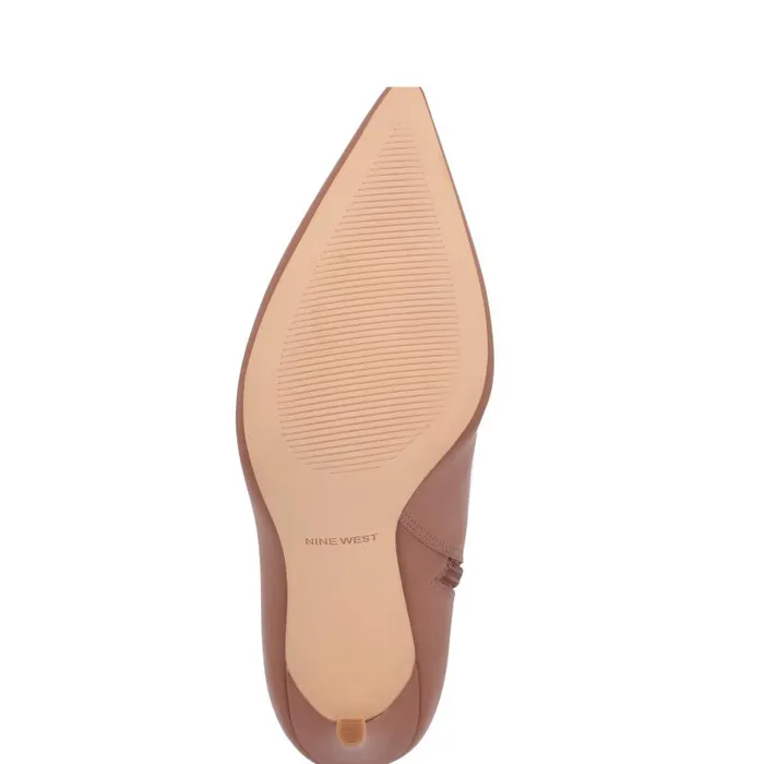 Farrah Dress Booties Dark Natural Leather Women Nine West Boots and Booties