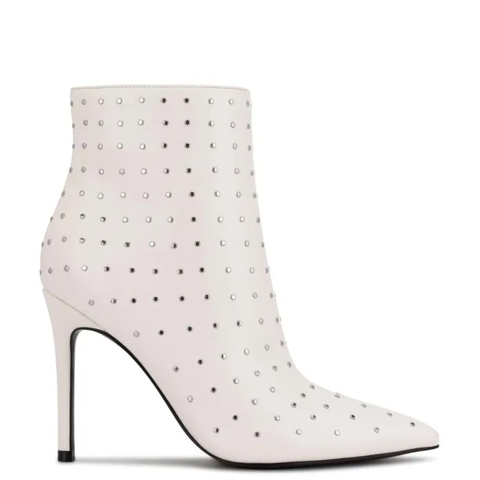 Farrah Dress Booties White Studded Women Nine West Boots and Booties