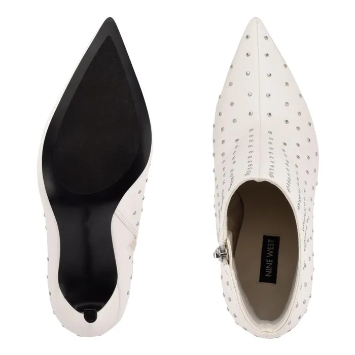 Farrah Dress Booties White Studded Women Nine West Boots and Booties