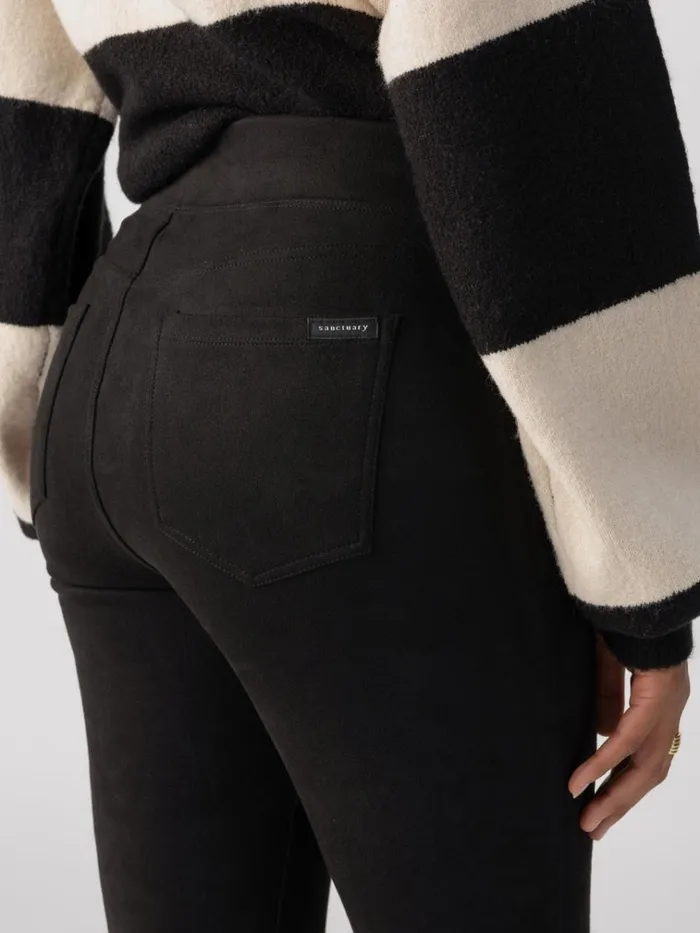 Faux Suede Runway High Rise Legging Black Women Sanctuary Clothing Pants