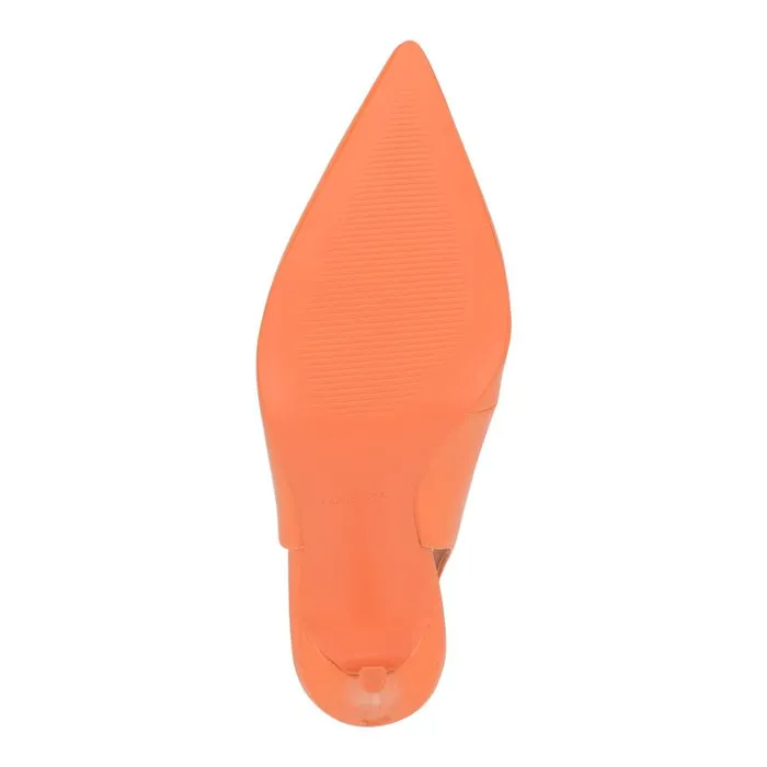 Feather Pointy Toe Slingback Pumps Orange Patent Women Nine West Heels