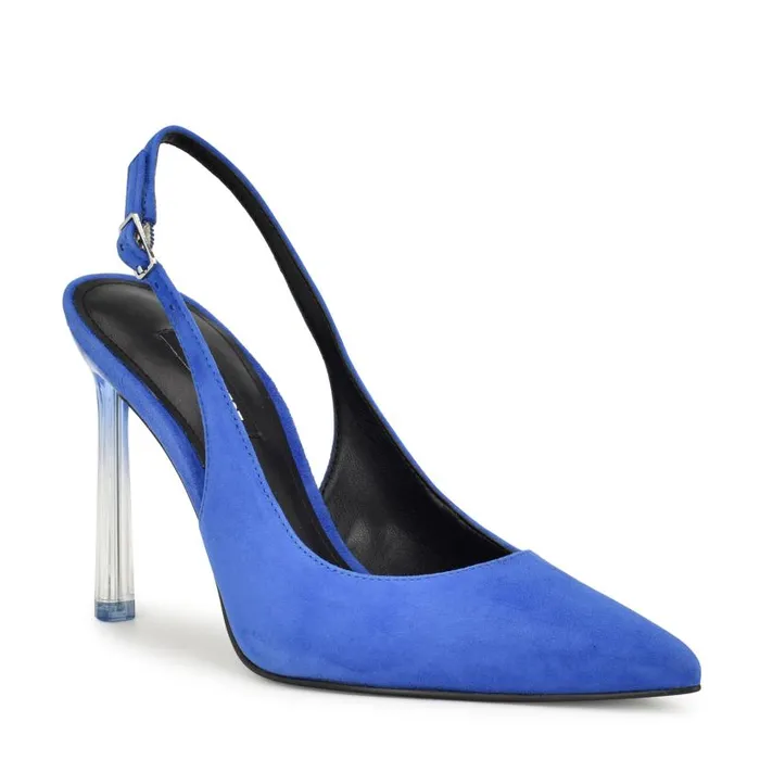 Felina Pointy Toe Slingback Pumps Dark Blue Women Nine West Heels
