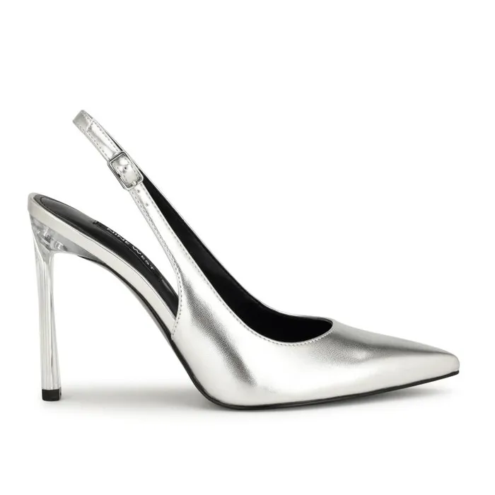 Felina Pointy Toe Slingback Pumps Silver Women Nine West Heels