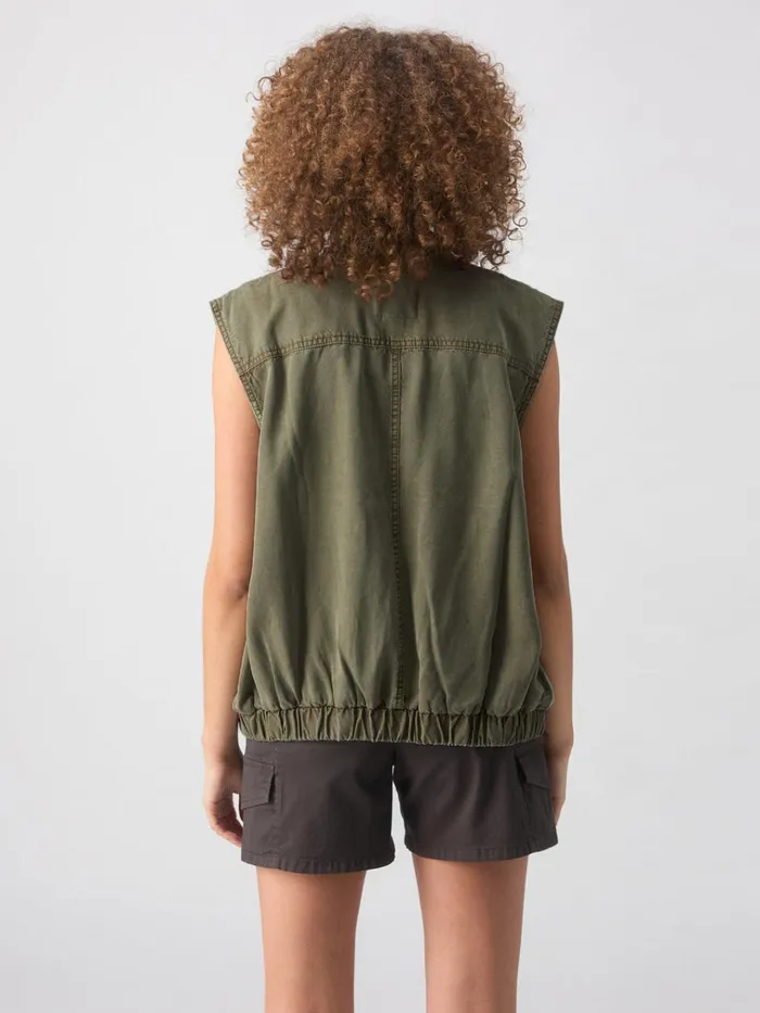 Field Utility Vest Washed Olive Women Sanctuary Clothing Jackets and Outerwear