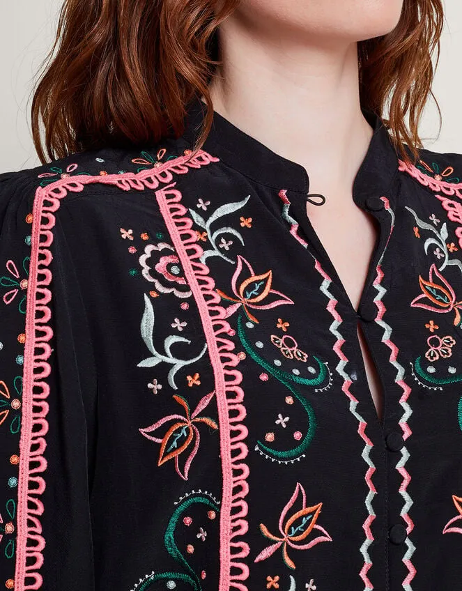 Fifi Embroidered Blouse Black Women Monsoon Tops and Blouses