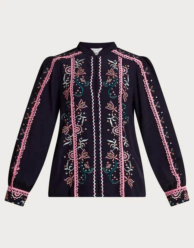 Fifi Embroidered Blouse Black Women Monsoon Tops and Blouses