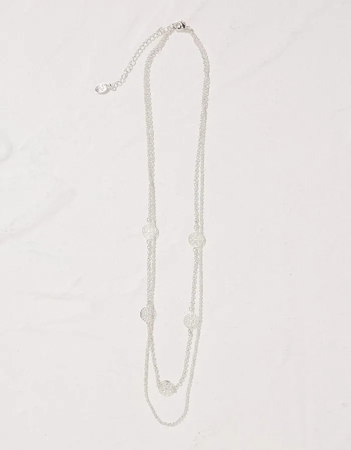 Filagree Disc Necklace Silver Women FatFace Jewellery