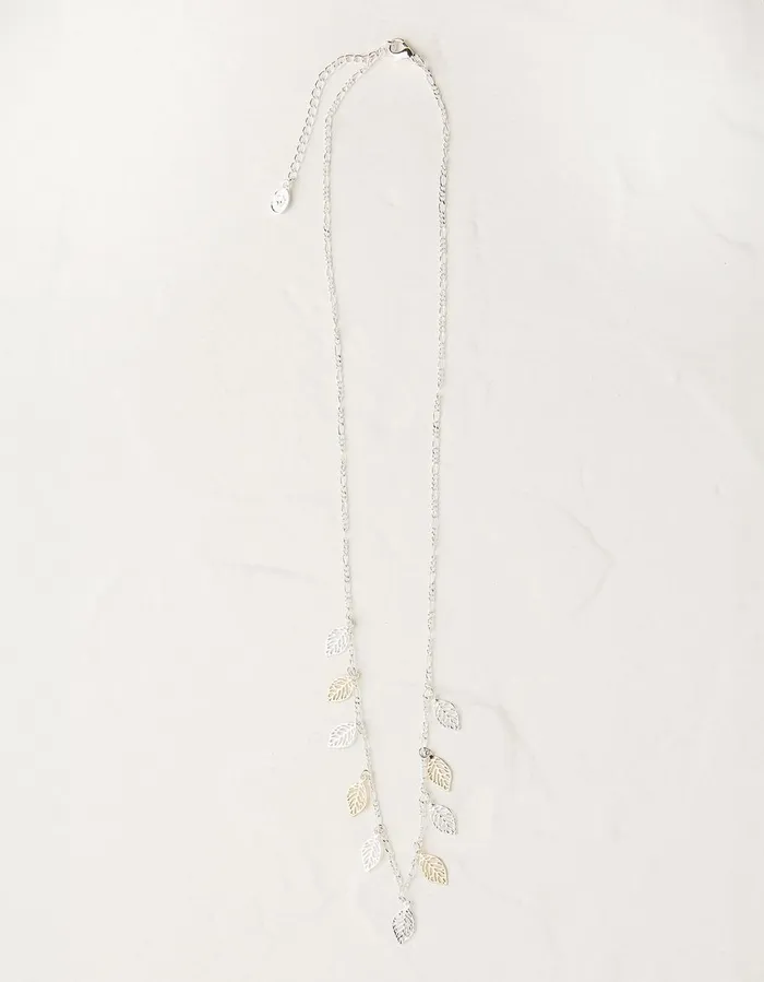 Filagree Leaf Necklace Silver Women FatFace Jewellery
