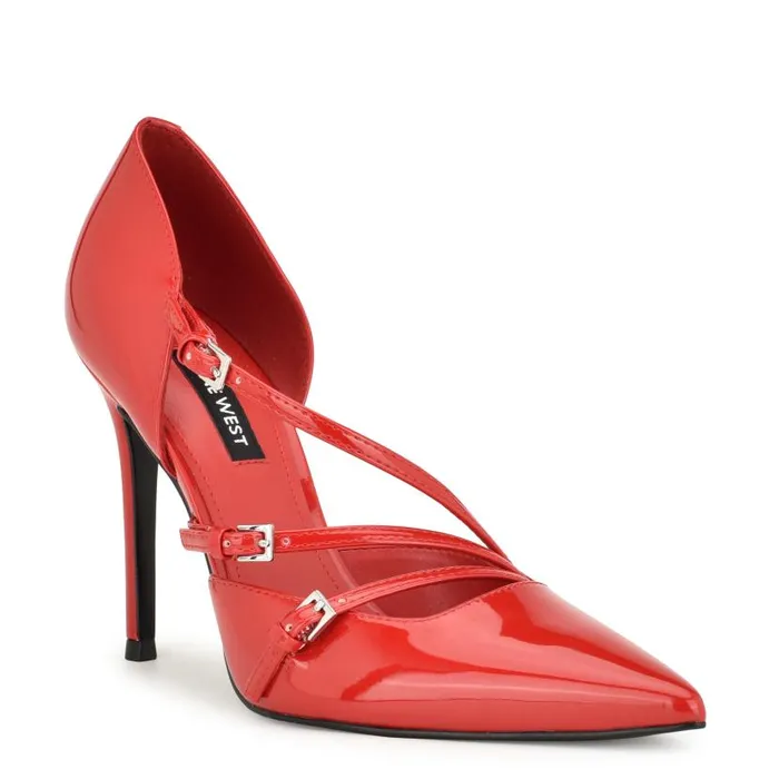 Filma Pointy Toe Pumps Red Women Nine West Heels