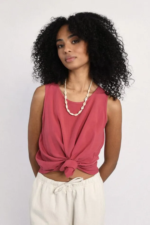 Flare Tank Top RASPBERRY Women Molly Bracken Tops