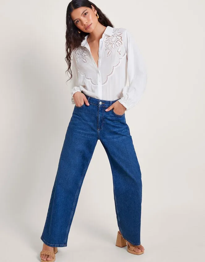 Flora Cutwork Shirt White Women Monsoon Tops and Blouses