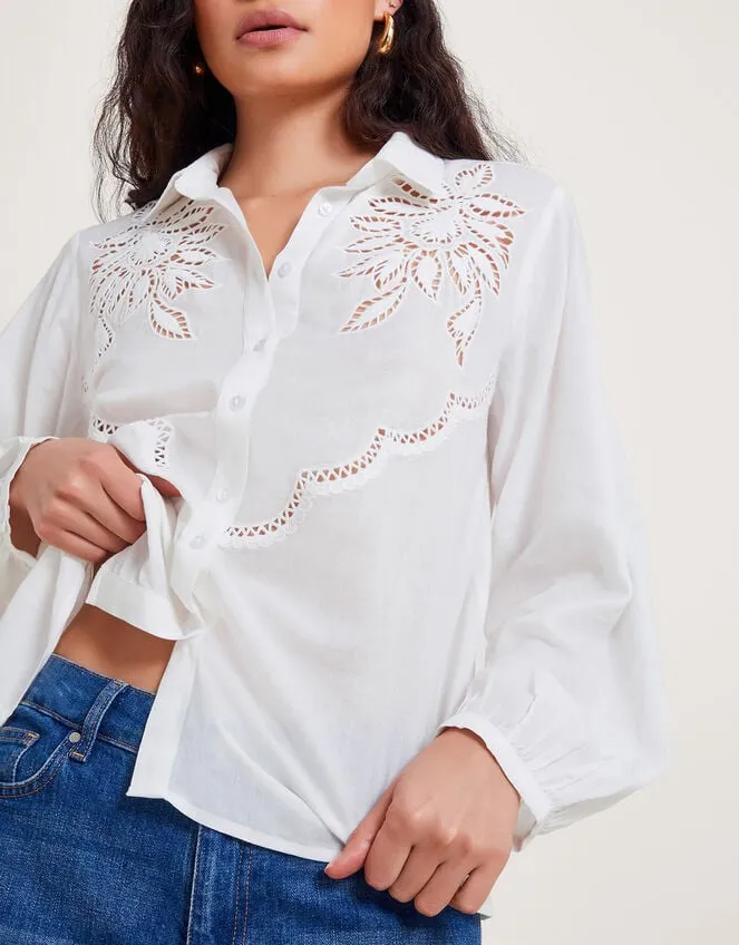 Flora Cutwork Shirt White Women Monsoon Tops and Blouses